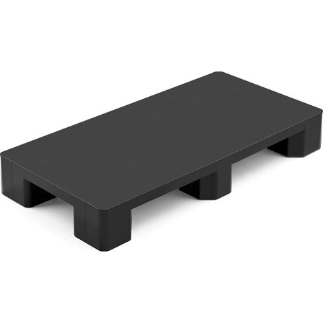 VEVOR Palette en Plastique Lot de 1, Palette de Sol avec Pieds de Support, Resistante a lHumidite, Capacite de Charge jusqua 1000 kg, pour Sous-Sol, Entrepot et Supermarche, 1000x500x136 mm, Noir (1/5)