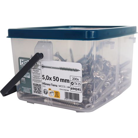 HSeasy Terra Terrassenschrauben TX 25 Ø 5,0 x 50 mm - 200 Stk. Terrassenschraube