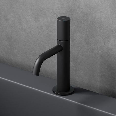Sogood Robinet mitigeur noir mat design minimaliste 20,7 cm robinet de salle bains pour lavabo et vasques (1/5)