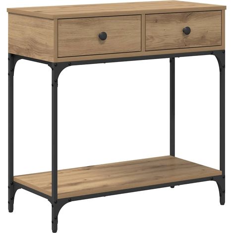 Maison Exclusive - Tavolo consolle rovere artigianale 75 x 34,5 x 75 cm