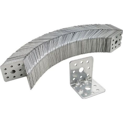 Staffe angolari, 10 pezzi, 40 x 40 x 40 mm, spessore 1,5 mm. Robuste, in acciaio zincato. Piastra angolare in legno. Facili da montare per progetti fai da te. Staffa di montaggio. (1/5)