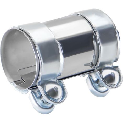 Collier de Serrage Collier D'échappement, 50mmx95mm Voitures en Acier Inoxydable Tuyau D'échappement Double Pince, Collier Echappement Conduits D’évacuation Universels (1/5)