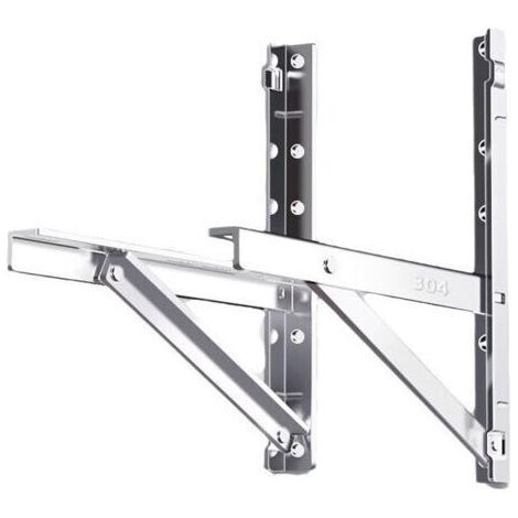 Support climatiseur - Unité extérieure en acier inoxydable 304 - Structure triangulaire - Capacité 260 kg - Fixation murale (1/5)
