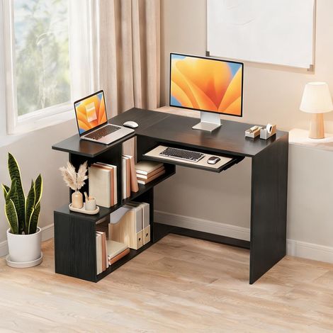 Bureau noir en panneau de particules 120 x 100 x 76 cm (1/5)