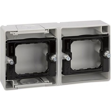 Basis wasserdichte graue Box 2 horizontale Elemente Simon 44 Aqua 4400761-035
