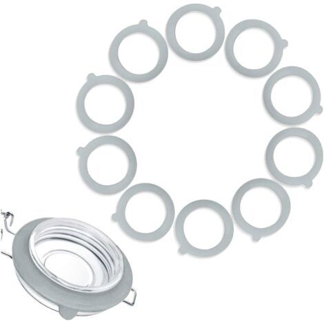 10x Joint Bocaux En Silicone, Remplacement de Joints de Bocal en Silicone, Interchangeables Joint Bocaux, Silicone Étanche Joint Bocaux, Caoutchouc Bocaux Pour Couvercle à Pince En Verre (Gris (1/5)