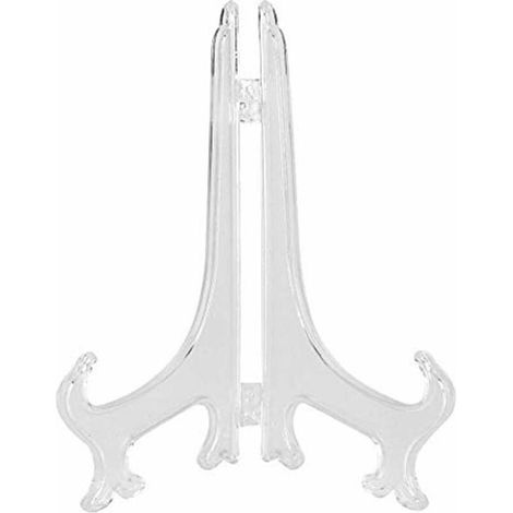 BRAVIX Plastique Transparent chevalets ou Plaque de Support pour Photos, PorteAssiettes en Plastique Blanc se Pliant par 20PCS, Cadre pour Cadre d'image Support pour présentoir décoratif(17CM) (1/5)