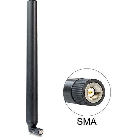 Antena DELOCK LTE SMA  0.1 - 4.5 dBi omnidirecional con union flexible