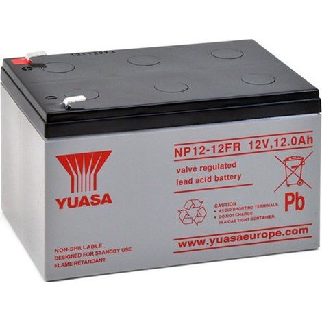 Yuasa – Batterie plomb étanche 12V 12Ah – NP1212FR – Technologie VRLA scellée pour systèmes d'alarme et jouets électriques