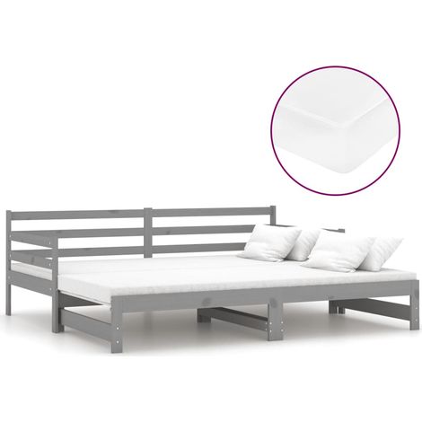 Maison Exclusive - Ausziehbares Tagesbett 2x(90x200) cm Grau Mass