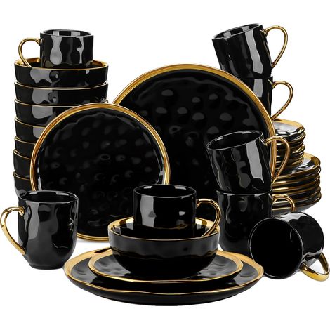 Geschirrset, modernes Design, umweltfreundliches Material, Marmor, 30-teilig (1/2)