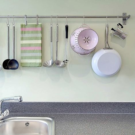 Crochets en S plats, grands, en acier inoxydable, pour suspendre ustensiles de cuisine, serviettes, vêtements, plantes, outils de jardinage (lot de 10). (1/4)