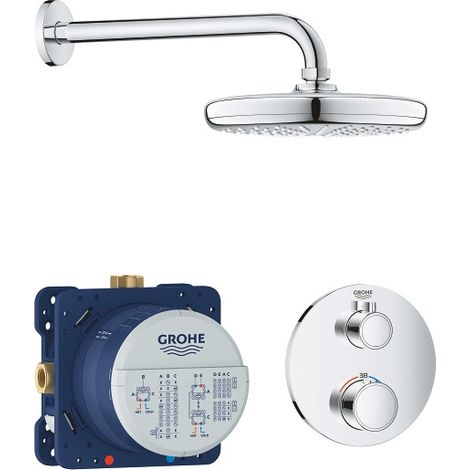 Grohe Grohtherm - Duschset Tempesta 210 mit Unterputzthermostat, chrom 34726000 (1/2)