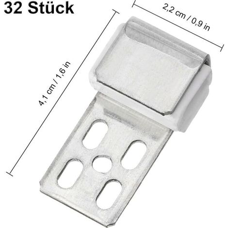 32 Pièces Canapés en Argent Clips, Ressort de Canapé en Métal, Kit de Ressorts pour Meubles, Pièces de Rechange pour Canapés, Clips de Ressorts pour Meubles à 5 Trous, pour Canapé, Canapé et Chaise (1/5)
