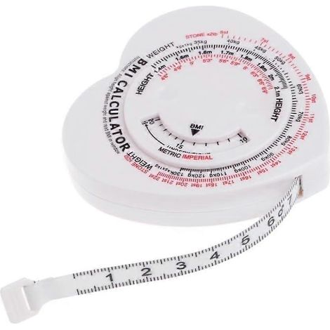 Mètre ruban IMC avec calculateur 150 cm rétractable outil de mesure taille-hanches pour évaluation du risque d'obésité (1/5)