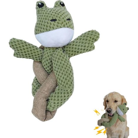 Jouet interactif pour chien - grenouille en peluche avec fonction sonore (1/4)