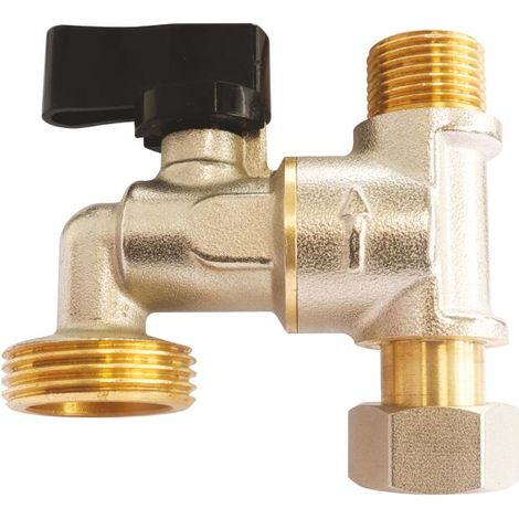 Robinet de piquage pour machine à laver - Mâle Femelle 3/8" - Piquage M3/4
