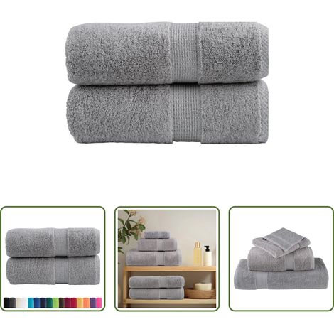 vidaXL Handtuch -  Premium Gästetücher SOLUND 2 Stk. Grau 30x50 cm 600 g/m² (1/5)
