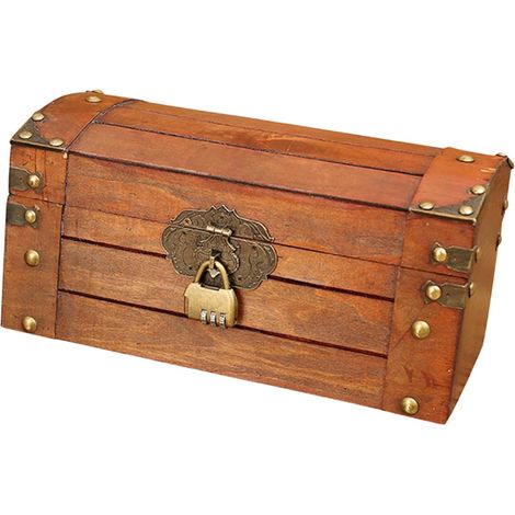 1 Pc Boite En Bois Accessoires De Voiture Mignons Coffre Trésor Pour Les Enfants Accessoires Photo Décor De Bureau Étui De Rangement Pour Bijoux Décor Rétro Décor De Table Brown (1/5)