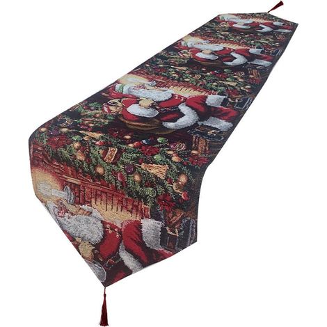 Nappe de Noël, chemin de table flocons de neige, 33 x 180 cm, décoration festive pour la maison pendant les fêtes (1/5)