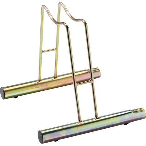 ANDRYS - Rastrelliera Porta Biciclette a Terra 1 Posto Alto, Modulabile, con Confica per Collegare i Porta Biciclette, anche per Bici con Freno a Disco, Zincato a Freddo, Colore Tropical Oro, 38.5 x 4