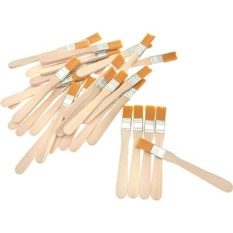 30 piccoli pennelli con manico in legno per pittura acrilica, spazzola per la pulizia della tastiera, mini spazzola per la pulizia della polvere, pennelli monouso per colla per lavori artigianali (1/5)