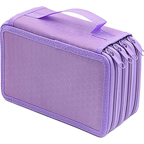 Boite A Crayons - Boite De Rangement 4 Etages Avec Fermeture Eclair - Pour Crayons De Couleur Et Pinceaux - 1 Unite (1/5)