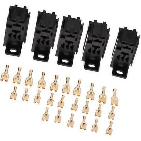 2 x 5 supports de relais 50 A pour montage sur carte avec bornes, noir (1/5)