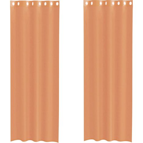 Maison Exclusive - Voile Vorhänge mit Ösen 2 Stk. Terrakotta