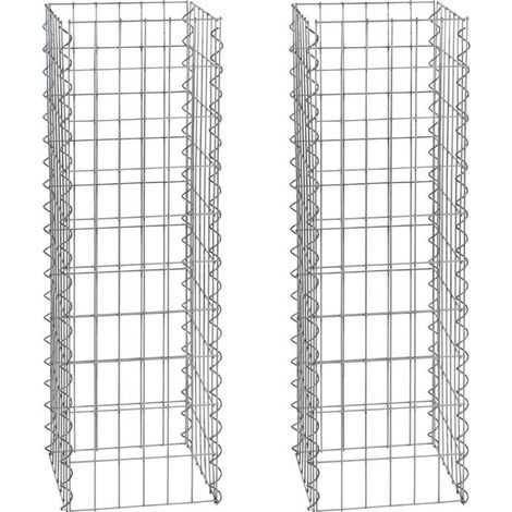 Gabionen-Säule 100 cm 2x Gabione 4-Eck 30x30 cm Steinkorb Säulengabione (1/4)