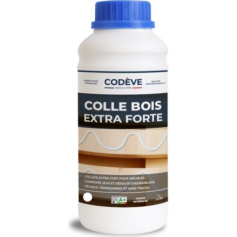 Codève Bois – Colle à bois extra forte 1 L – Adhérence D2 pour bois dur et exotique – Joint épais pour rattraper les jeux – Prêt à l'emploi