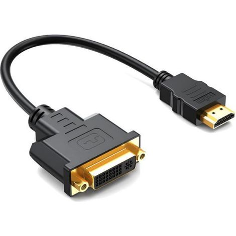 1 Adaptateur HDMI vers DVI, Bidirectionnel, Connecteur Or, 1080p, Pour PC et Téléviseur (1/5)