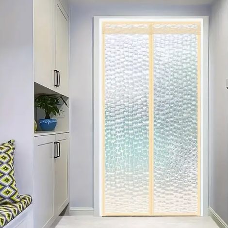 Rideau Porte Magnétique 100x210 cm - Isolation Thermique Hiver/Été - Protection contre Vent et Fumée - Cloison Maison sans Perçage-Anti-moustiques (1/5)