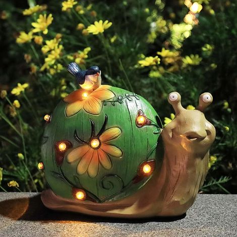 Beleuchtete Solar-Schneckenfigur für den Garten, Tierdekoration, Leuchtlampe, dekorative Figur für den Garteneingang, Weihnachtsgeschenk – 1 Stück (1/5)