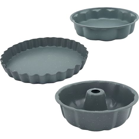 Juego de 3 moldes antiadherentes de acero al carbono para hornear (1/5)