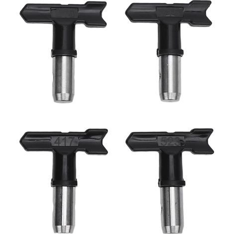 Lot de 4 buses pour pistolet à peinture airless 215 315 417 523, pour peinture latex noire, idéales pour meubles, clôtures et décoration intérieure. (1/5)