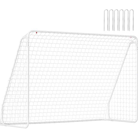 Homcom – But de football cage futsal 301L x 126l x 200H cm – Châssis métal époxy anticorrosion – Filet PE résistant UV – 6 piquets d'ancrage inclus (1/5)