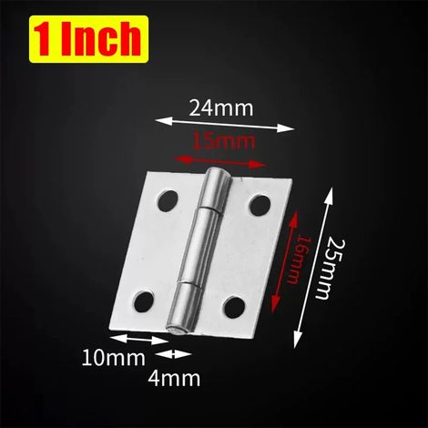(1 pouce - 10 pièces) Charnières de porte universelles en acier inoxydable pour meubles, tiroirs et armoires - Accessoires de quincaillerie pour portes et meubles (1/5)
