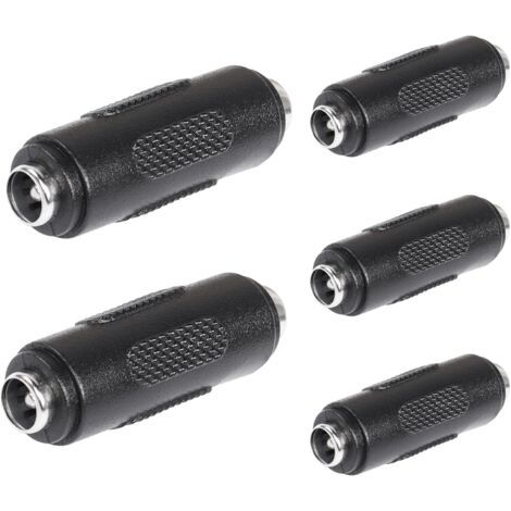 4pcs Adaptateur d'alimentation cc, connecteur femelle à femelle, prise femelle à femelle, adaptateur cc 5.5x2.1mm, droit (1/3)