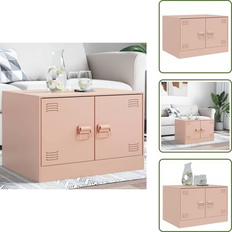 Table basse rose 67x50x44 cm acier - Table Basse - Table D'appoint - Meuble Tv - Table Rose - Table En Acier (1/5)