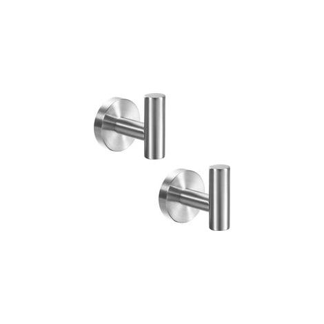 Lot de 2 supports de salle de bain, acier inoxydable, argent (1/4)