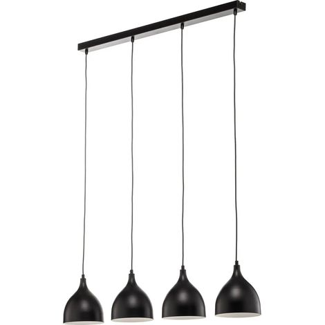 [NEUWERTIG] B-Ware Luminex Hängeleuchte Pendelleuchte Nanu Deckenlampe Vierflammig Schwarz Lang