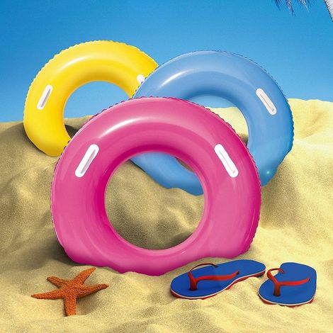 TRADE SHOP - Salvagente Colorato Ciambella Con Maniglie 36084 Per Mare Piscina 91 Cm 3 Colori - (1/5)