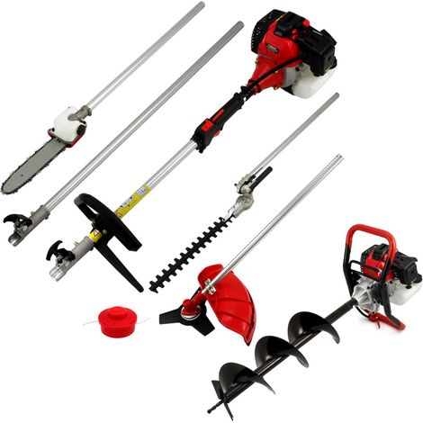 T-Mech - Tagliaerba Decespugliatore Elettrico Multifunzione 5in1 52cc per Giardinaggio & Kit di Sicurezza