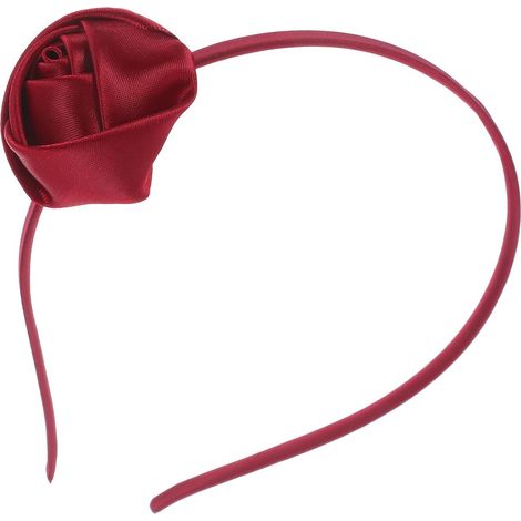 Vintage Blumenstirnband in Rot aus Satin und Eisen Komfortabler Haarschmuck mit Blume für Hochzeit Festival und Elegante Anlässe (1/5)