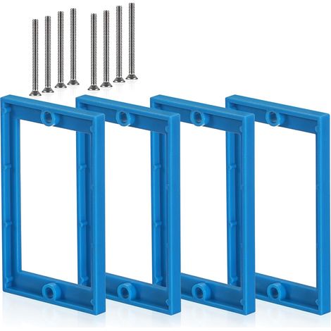 Set di 4 prolunghe per prese di corrente da 1/4 di pollice, prolunga per presa singola con 8 viti per scatole di derivazione e interruttori, colore blu. (1/5)