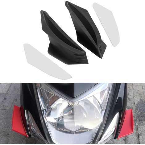 Ailerons aérodynamiques universels pour moto, accessoire de modification, noir (1/4)