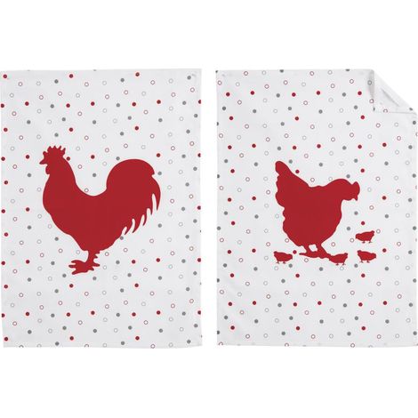 Torchons Poule rouge