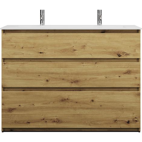 burgbad Lin20 lavabo en fonte minérale blanc mat avec 2 trous