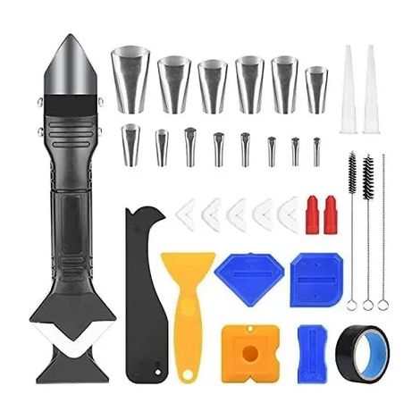 Outil De Calfeutrage En Silicone 35pcs,Joint Calfeutrage Outils 3 En 1, Buses De Finition De Calfeutrage 14 Pcs, Kit De Grattoirs En Plastique (1/4)